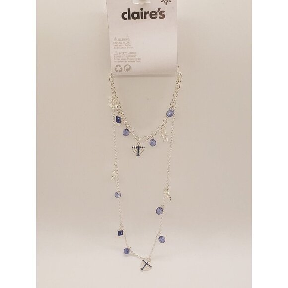 Claires Hanukkah Charm Necklace And Bracelet Set - Picture 1 of 1